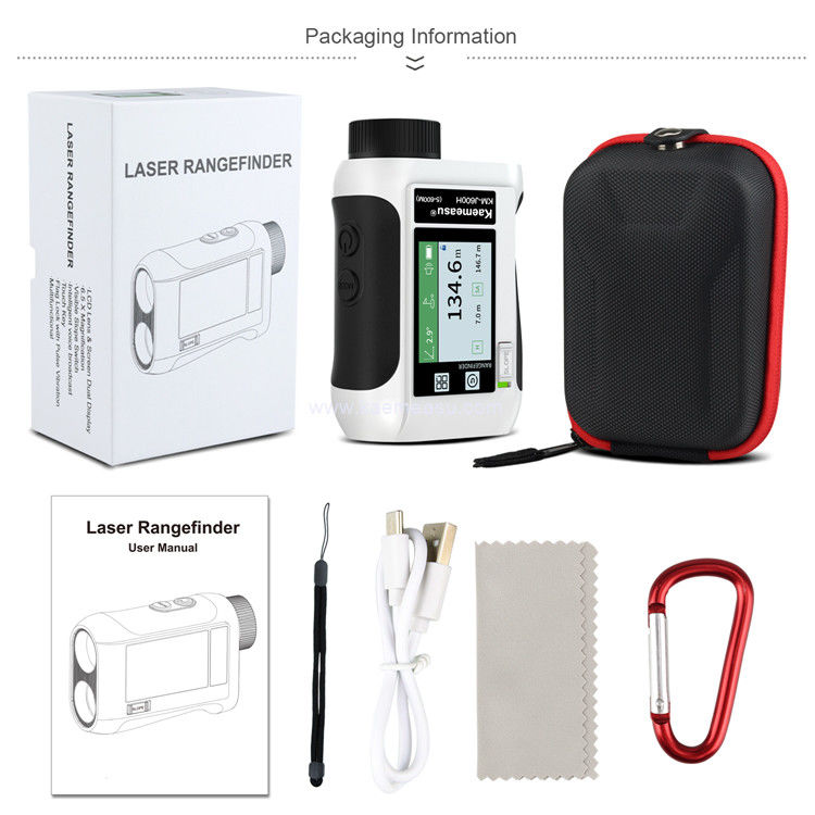 Kaemeasu USB Chargeur de golf Télémètre à grand écran Télémètre laser Télémètre de pente Commutateur de verrouillage de mât J1500