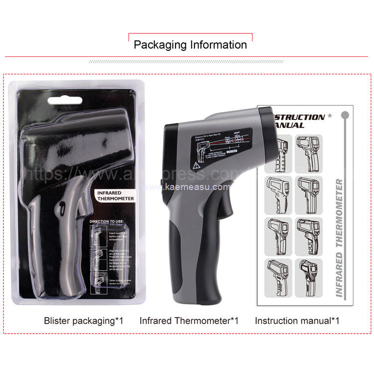 Pistolet à thermomètre portatif Kaemeasu Classe 1 Laser de sécurité Pistolet à température laser OEM ODM