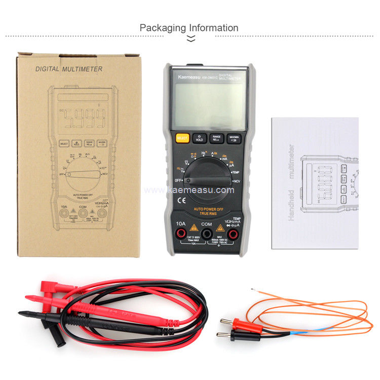 Kaemeasu 01C Affichage à écran LCD Avomètre Multimètre numérique Voltage AC DC Véritable RMS