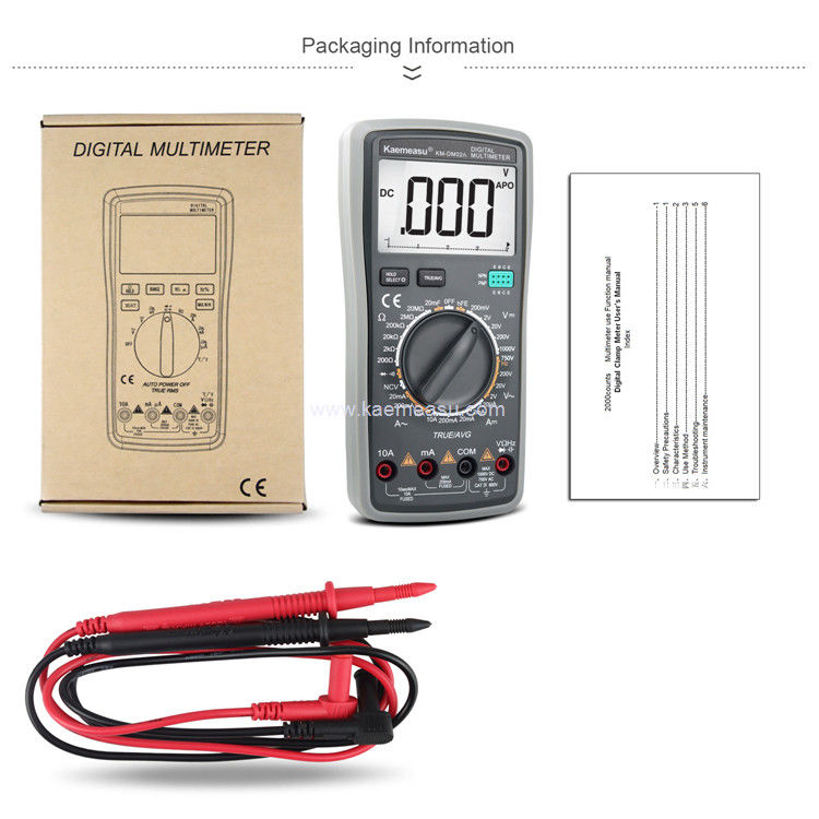Kaemeasu 02A Voltmètre industriel portatif numérique Aneng Multitester NCV T RMS