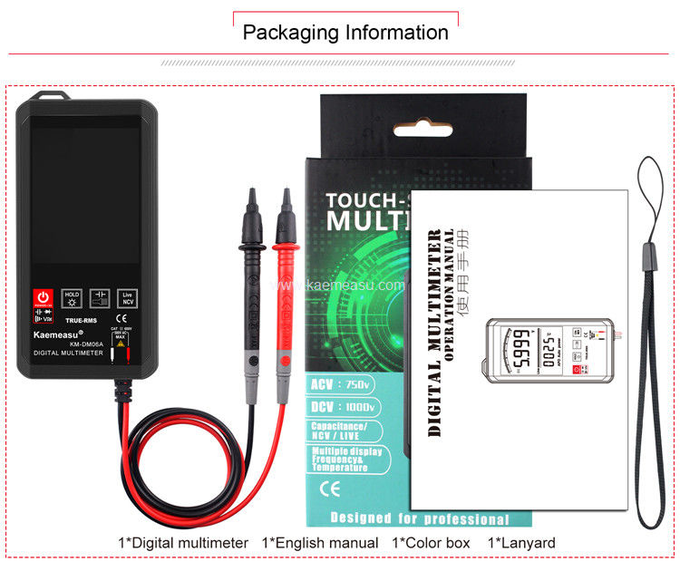 Kaemeasu 06A DC AC compteur de tension mini poche multimètre 2 pcs alimenté par batterie AAA