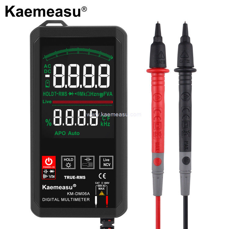 Kaemeasu 06C Affichage couleur Multimètre Testeur électricien Smart Voltmeter Multimètre numérique