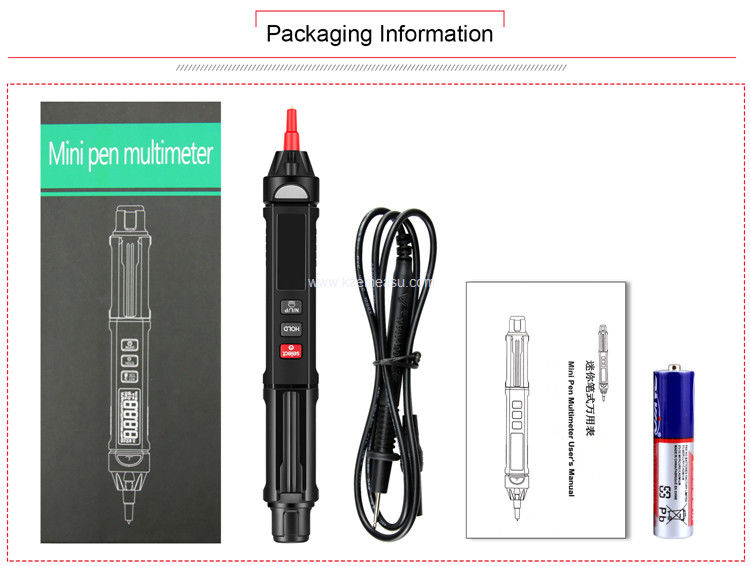 Kaemeasu 07A Affichage LCD Multimètre Type stylo Teste de tension Anti-brûlure