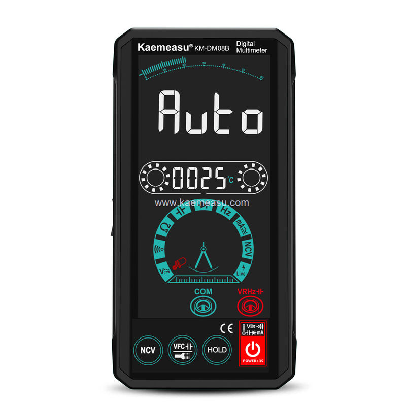 Kaemeasu 08B Affichage couleur Testeur multimètre électricien Voltmètre NCV Ture RMS Testeur de tension 150g