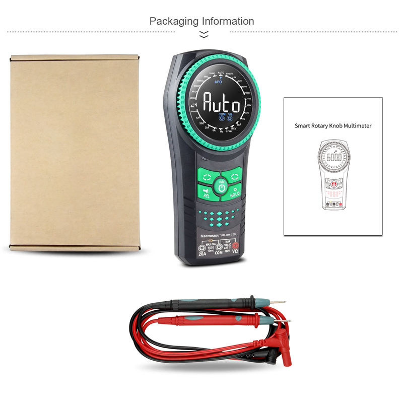 Kaemeasu 10D Smart Rotary Knob Multimètre détecteur de tension Multimètre Multimètre intelligent Multimètre numérique