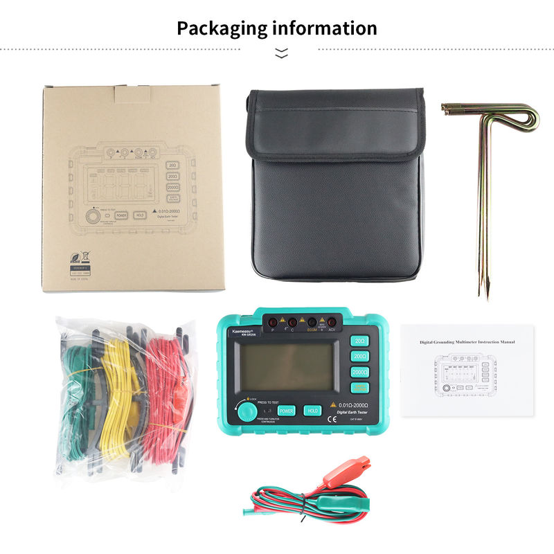 Kaemesau AC 200V Testeur de résistance à la mise à la terre Megohmmmètre Testeur de résistance du circuit de mesure Testeur de résistance à la terre Testeur GR20A