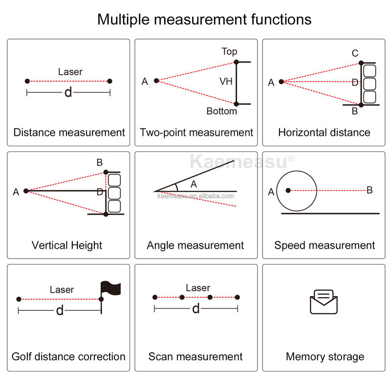 Kaemeasu Multifonction Laser Distance Meter Téléscope Golf Laser Télémètre de chasse Ruler électronique Avec Adsorption Magnétique
