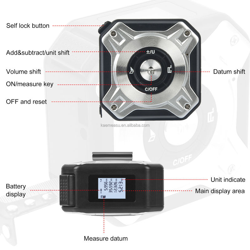 Tape de recharge USB multifonction mesureur de portée ligne électronique Instrument de mesure infrarouge OEM compteur de distance laser