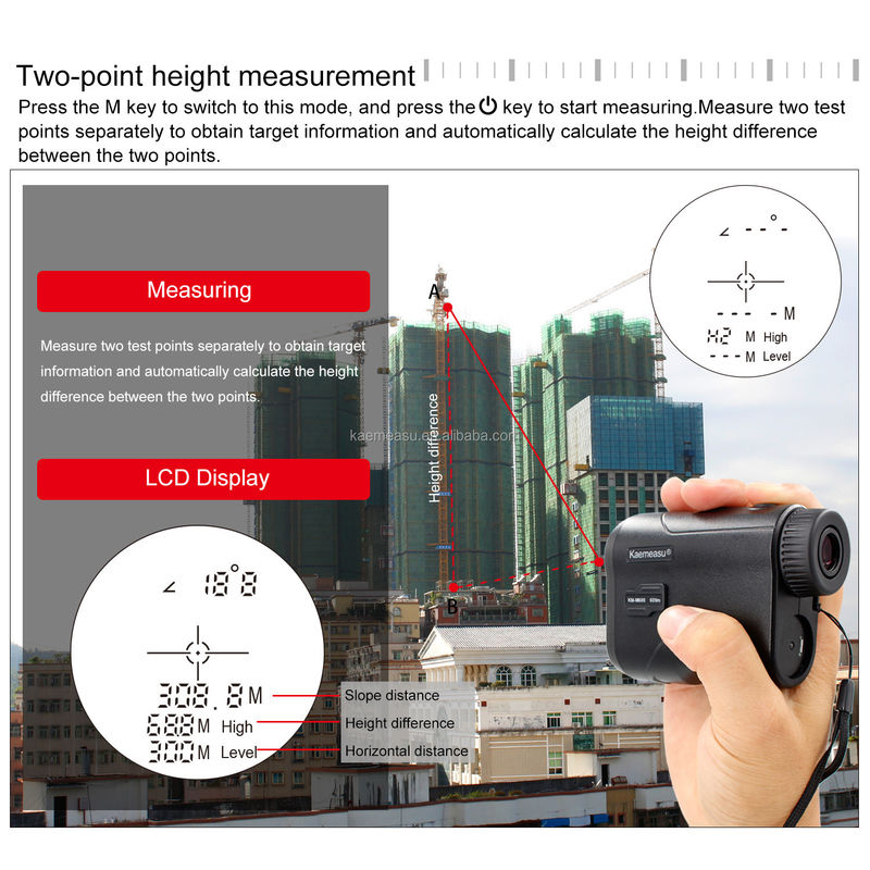 Téléscope Laser Télémètre Portable USB Chargeur Laser Distance Mètre Monoculaire Golf Télémètre de chasse 600M/656Yd