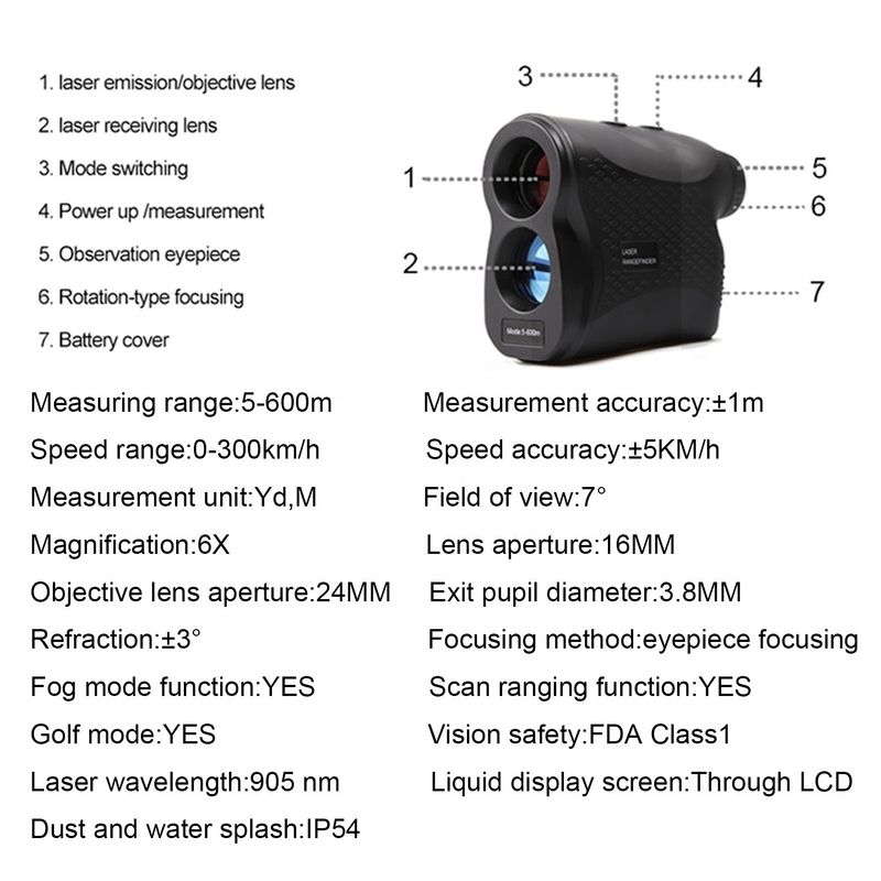 Téléscope à distance laser à distance de 600 m 900 m 1200 m 1