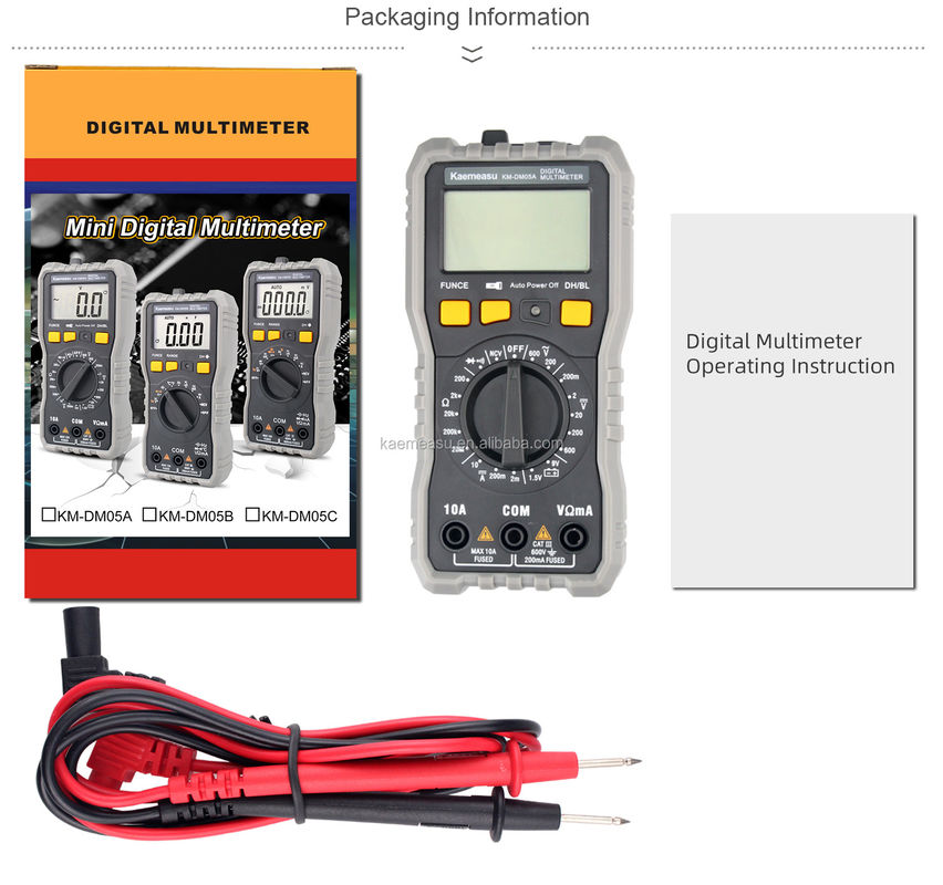 Électricien professionnel Multimètres numériques Résistance de courant de tension de diode banc d'essai Multitester