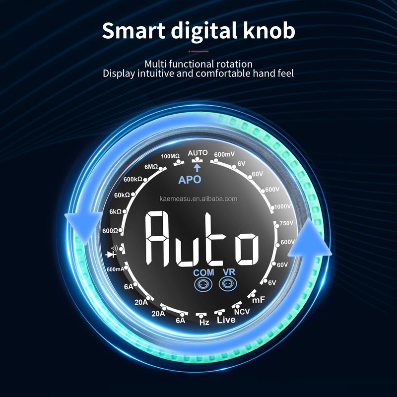 Multimètre d'essai de continuité, compteur de tension, bouton rotatif intelligent, multimètres numériques