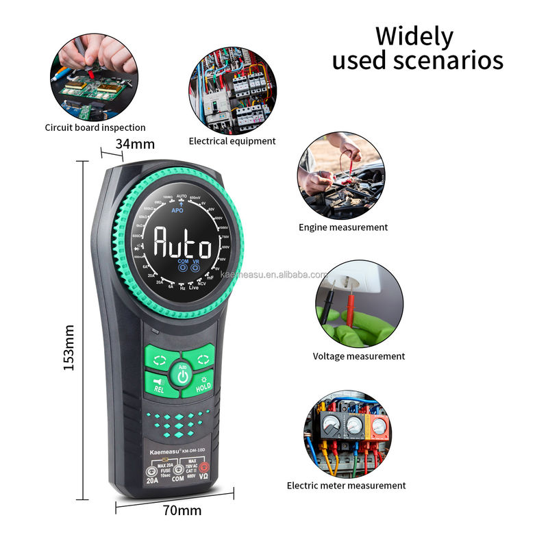 Multimètre d'essai de continuité, compteur de tension, bouton rotatif intelligent, multimètres numériques