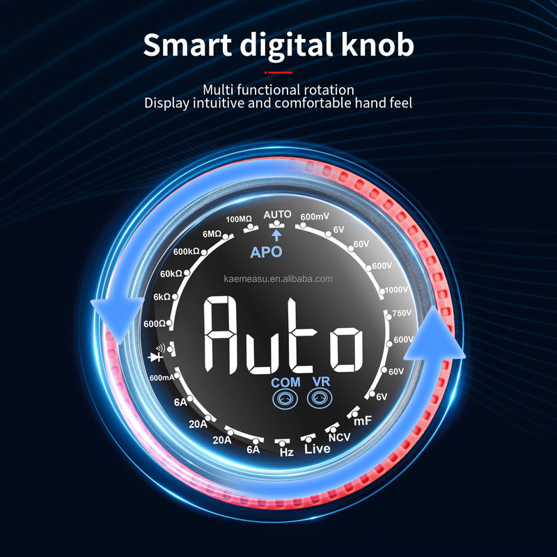 Automètre de portée NCV Tension et courant multimètre numérique intelligent Testeur de continuité