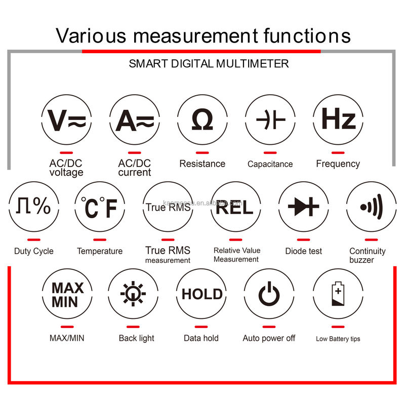 Multimètres numériques Automètre de tension 1000V Véritable RMS Diode LED Test Multimètre Multimètre intelligent