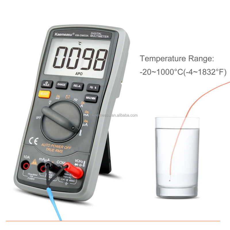 Électricien Multitesteur de portée automatique 6000 Comptes Multimètre analogique T-RMS Diode Test Continuité Buzzer Multimètres numériques