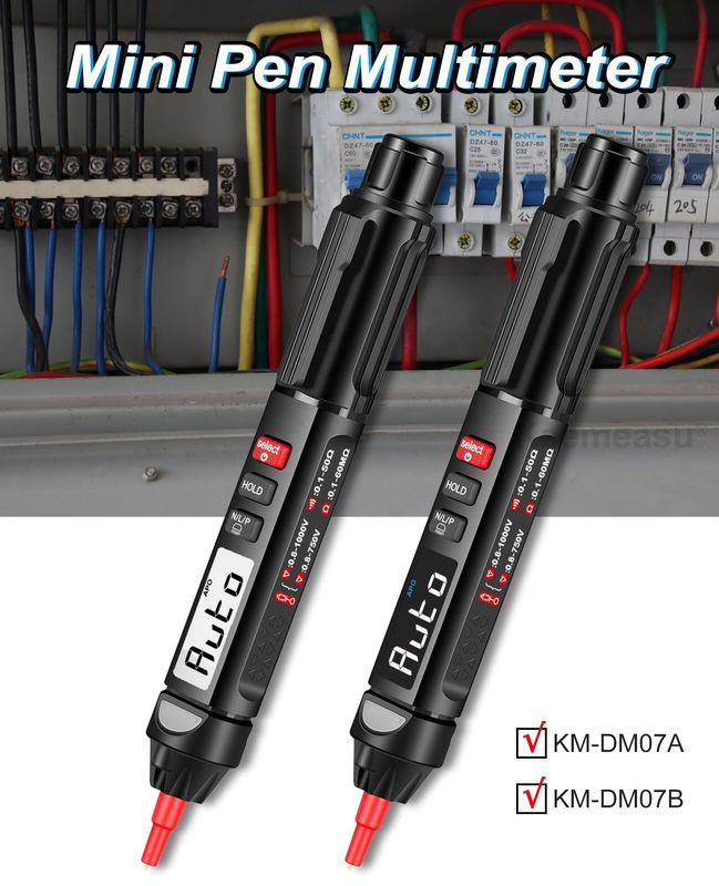 Multimètre numérique à styles populaires Mini Pen avec testeur de tension sans contact en direct / NCV / séquence