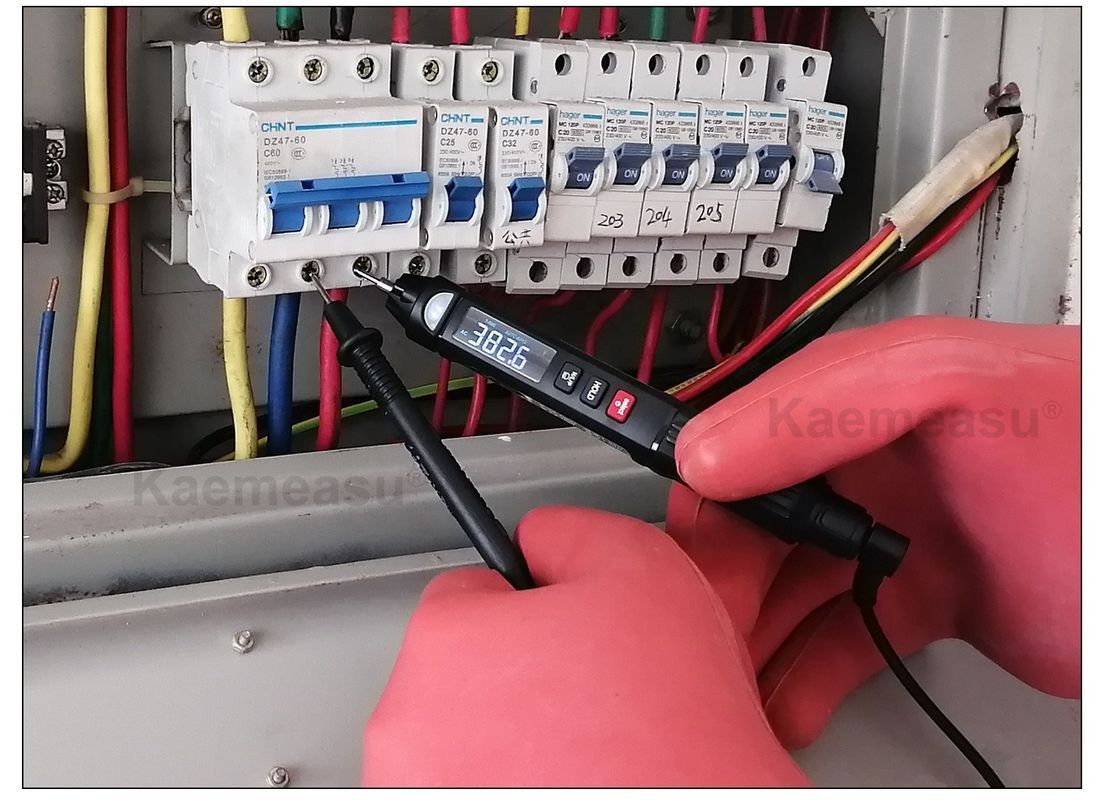 Multimètre numérique à styles populaires Mini Pen avec testeur de tension sans contact en direct / NCV / séquence