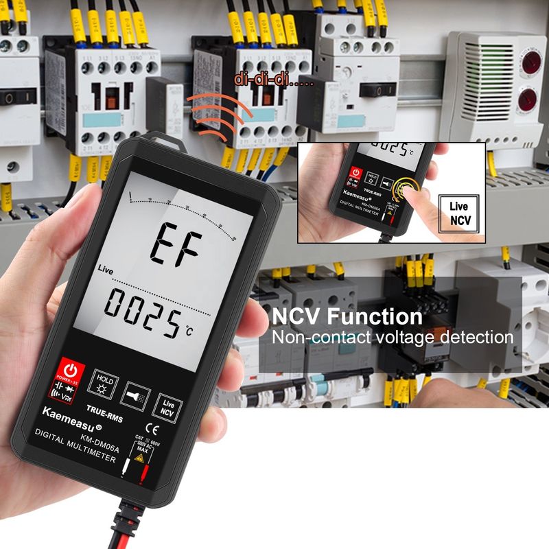 Grand écran automatique à distance tactile multimètre numérique véritable RMS multimètre numérique AC DC tension mini multimètre de poche