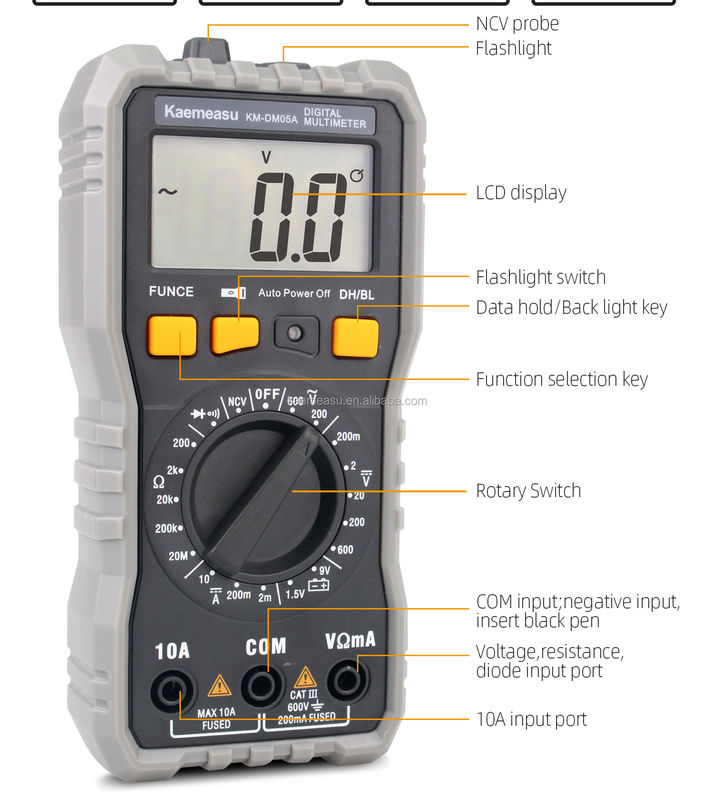 Meilleur vendeur Mini Multimètre Portable Multimètres numériques Professionnel électricien Smart NCV Diode Banque de test Multimètres