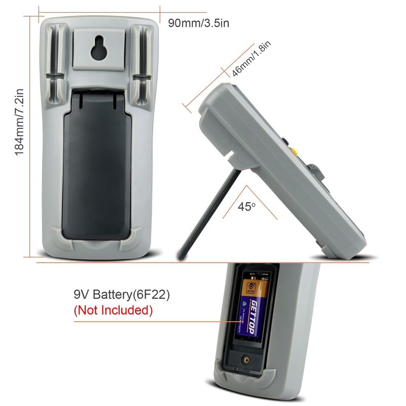 Multimètres numériques à écran LCD à haute précision anti-brûlure 1000V Voltmètre réel à fonction RMS Multimètre avec sonde de température
