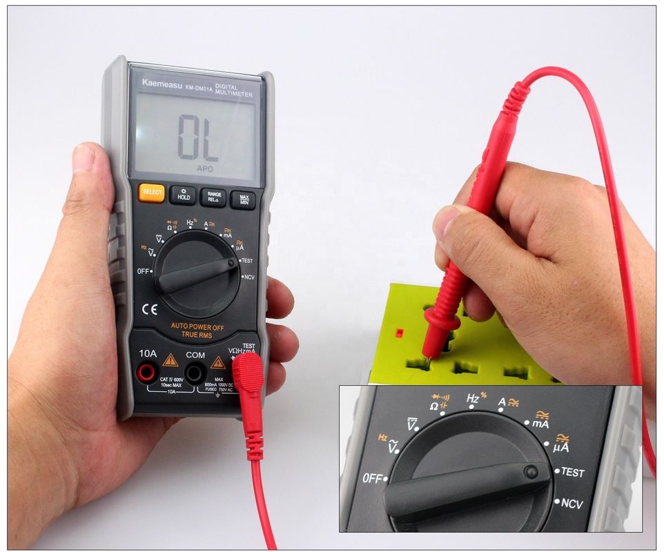 Mini portable NCV True RMS Fil en direct/fil nul Autonomie de mesure Multimètres numériques de poche