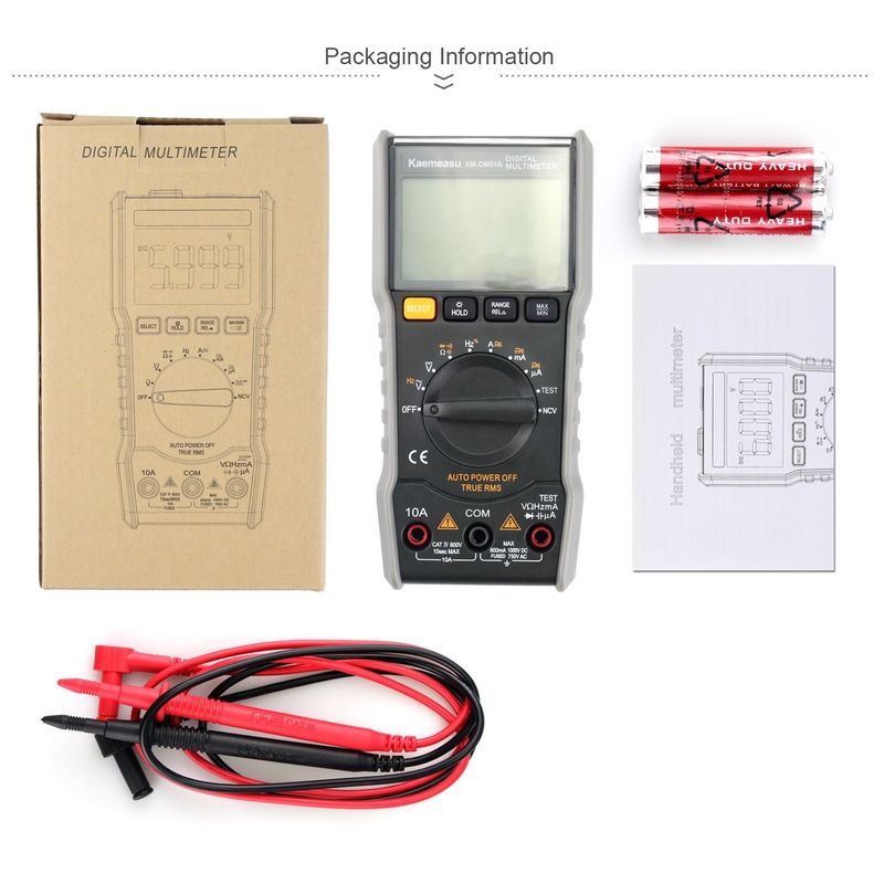 Mini portable NCV True RMS Fil en direct/fil nul Autonomie de mesure Multimètres numériques de poche