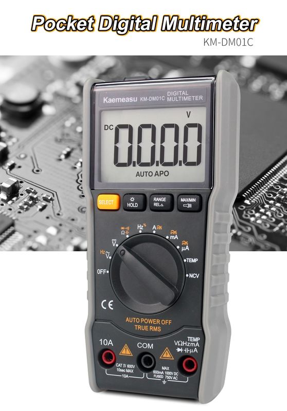 Multimètre électrique anti-brûlure True-rms Ncv Ohm Hz Tester Multimètres numériques intelligents avec sonde de température