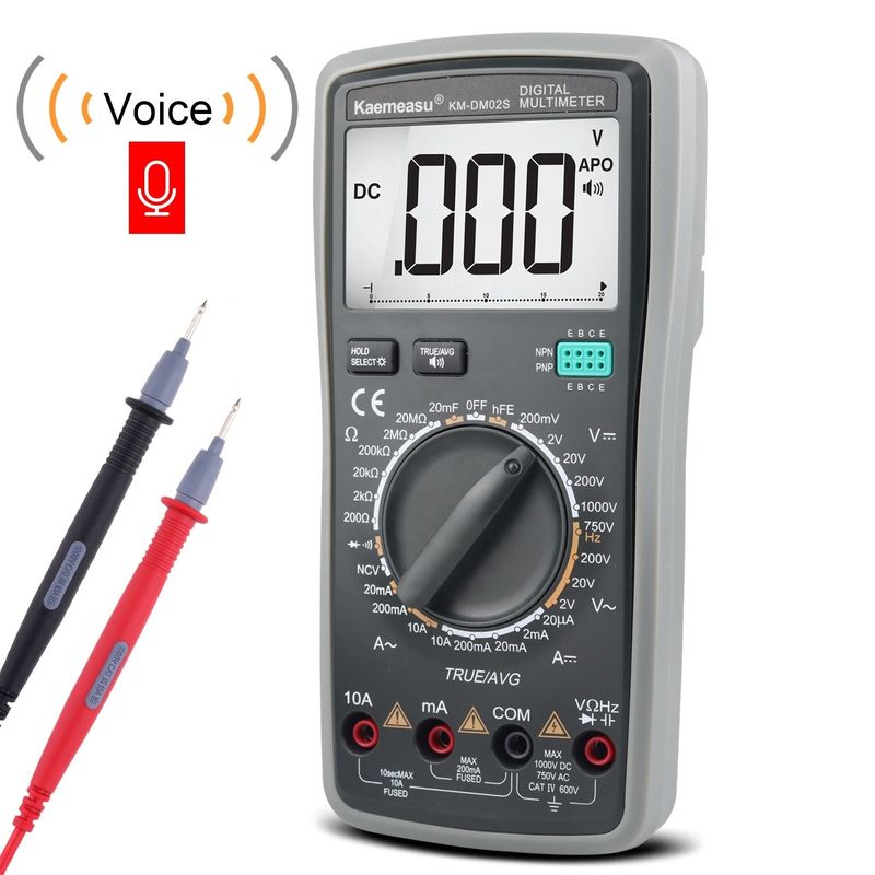 OEM ODM Multimètre électronique DC AC NCV professionnel True RMS Tester Autonomie de portée Multimètres de rapport de voix intelligents