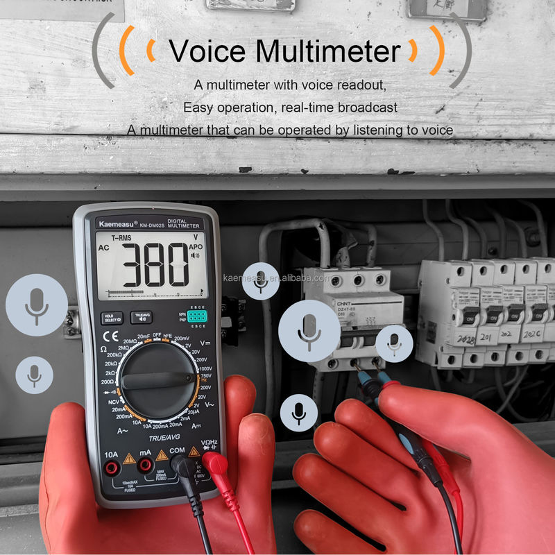 OEM ODM Multimètre électronique DC AC NCV professionnel True RMS Tester Autonomie de portée Multimètres de rapport de voix intelligents