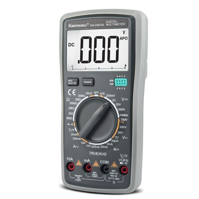 Multimètre numérique CC AC True RMS 1000V Multitesteur électronique anti-brûlure Multimètre automatique avec sonde de température