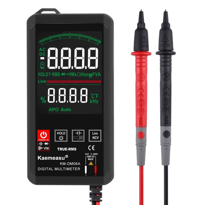 Outils de réparation électronique de poche Kaemeasu Mini Multimètre numérique tactile 6000 compte Couleur Grand écran Mini Multimètre numérique tactile