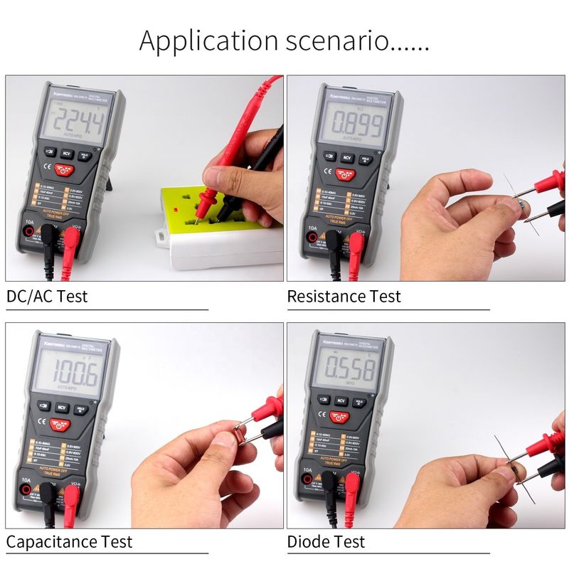 Multimètres automatiques 3 5/6 chiffres DC/AC True-rms Multimètre numérique avec Ncv Multimètre Tester