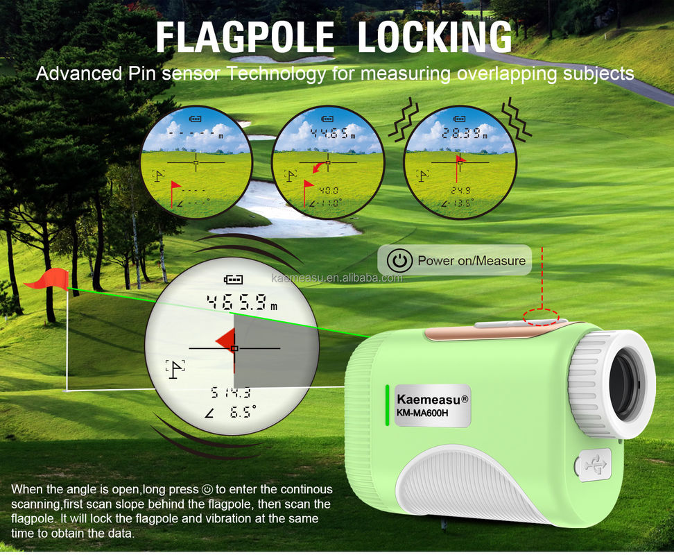OEM 1200m Golf Piste portée Laser Distance Mètre Téléscope de qualité industrielle Golf Télémètres laser Couleur verte