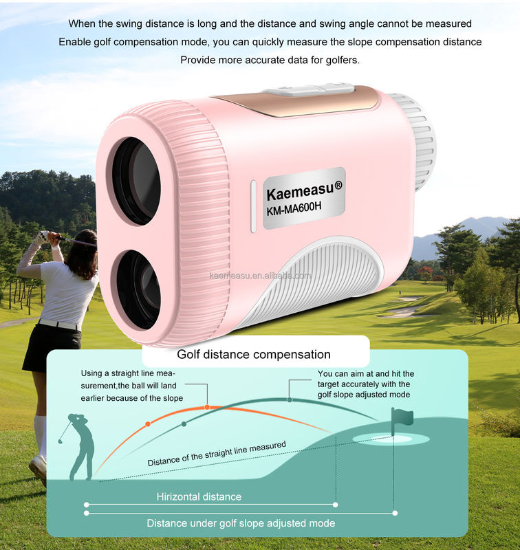 OEM 1000m Piste de golf portée Laser Distance Meter Golf Laser Télémètres Couleur rose pour les enfants et les femmes