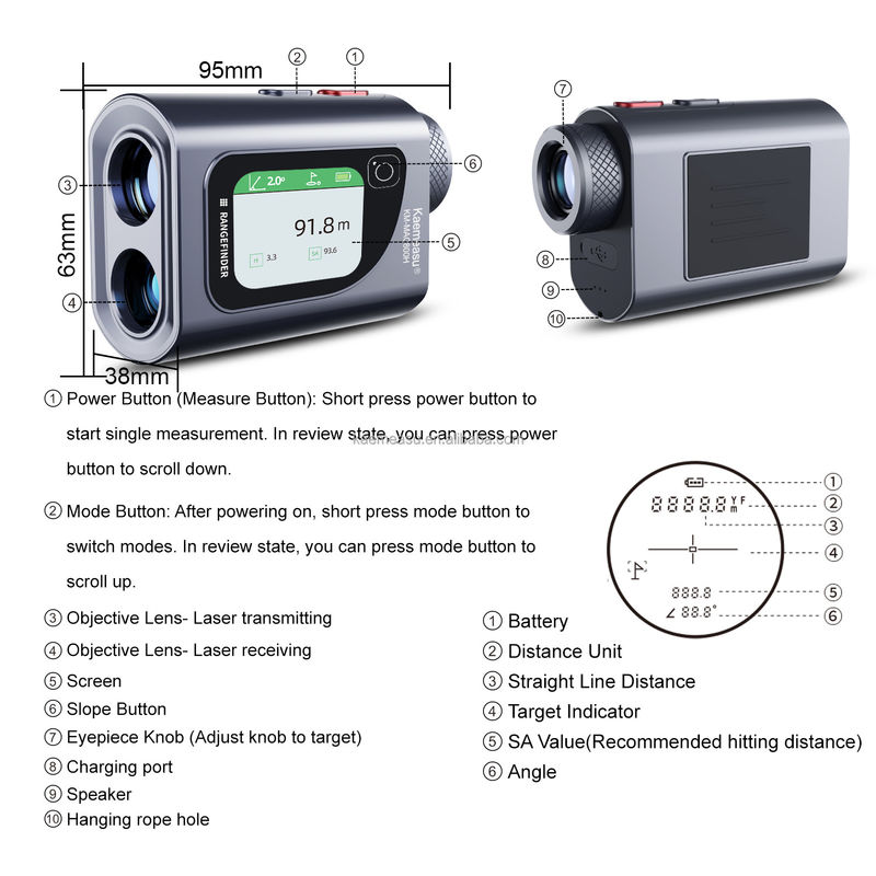 Outil de mesure laser multifonctionnel de 1000 m Distance du compteur de distance Tape électronique Mesure haute précision pour les ingénieurs