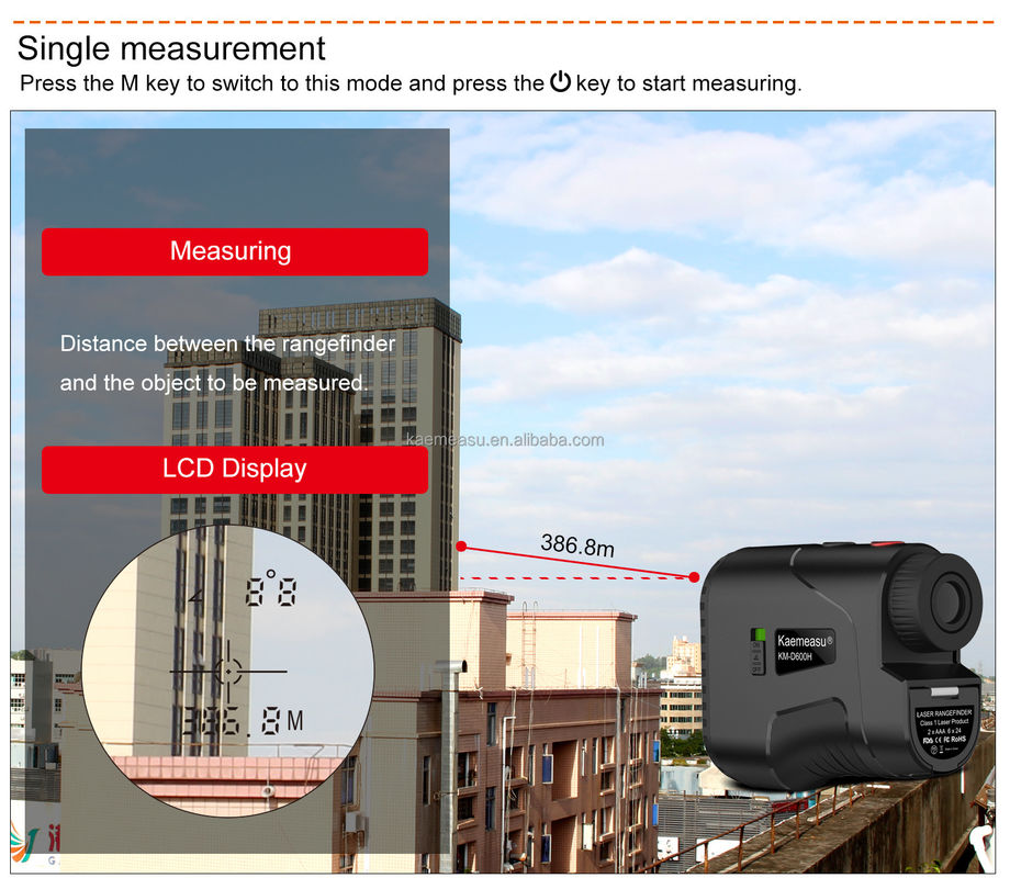 D1000m Tape laser numérique Mesure Chasse Télémètre Mesure électronique Construction et sport en plein air