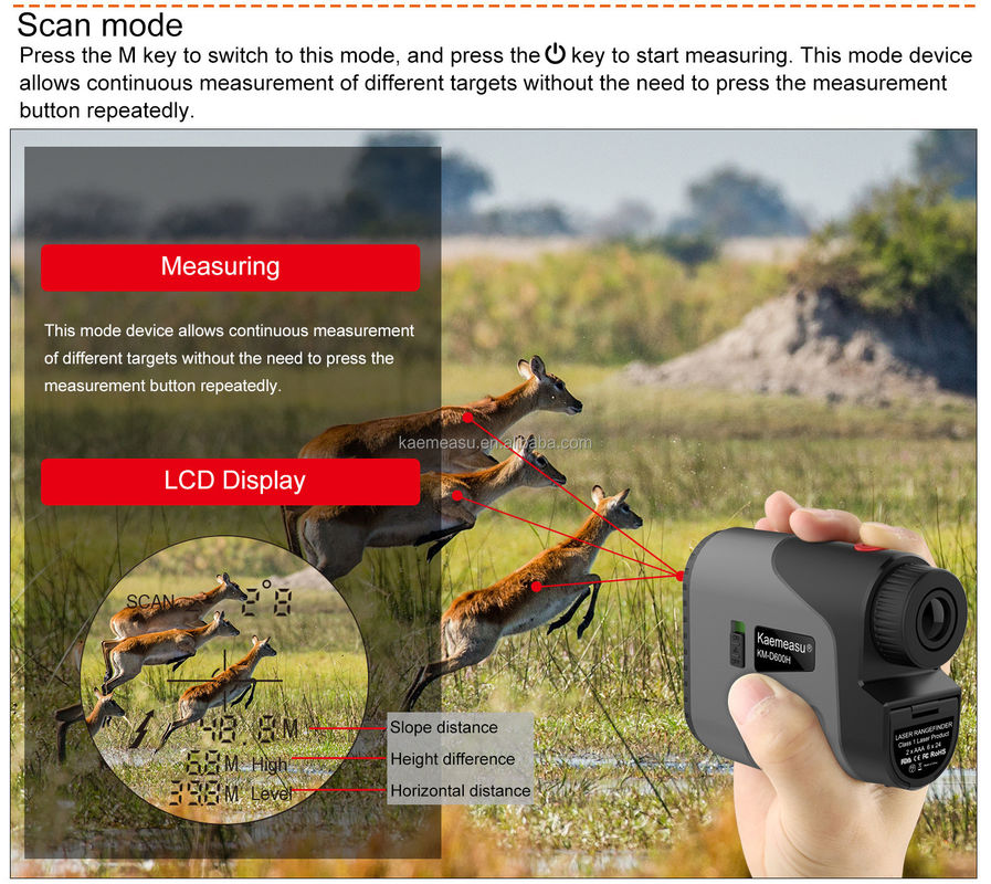 D Modèle Laser Range Finder Distance Meter Combo Golf Chasse Géométrie d'arpentage Énergie précise 1.5V*2*AAA Batterie