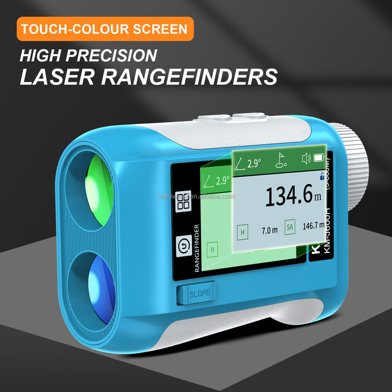 J Écran LCD amélioré Golf Sport Laser Range Finder 1500m Instruments optiques Diastimètre de chasse Magnification 6,5X Bleu